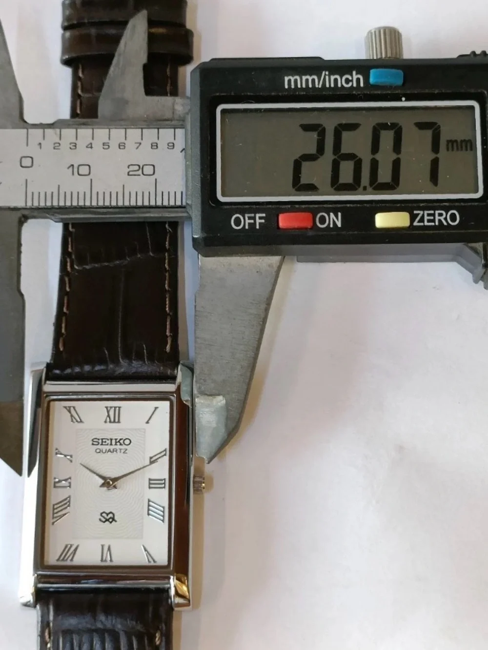 Seiko Silver Case White Dial Brown Leather Strap Men's Watch